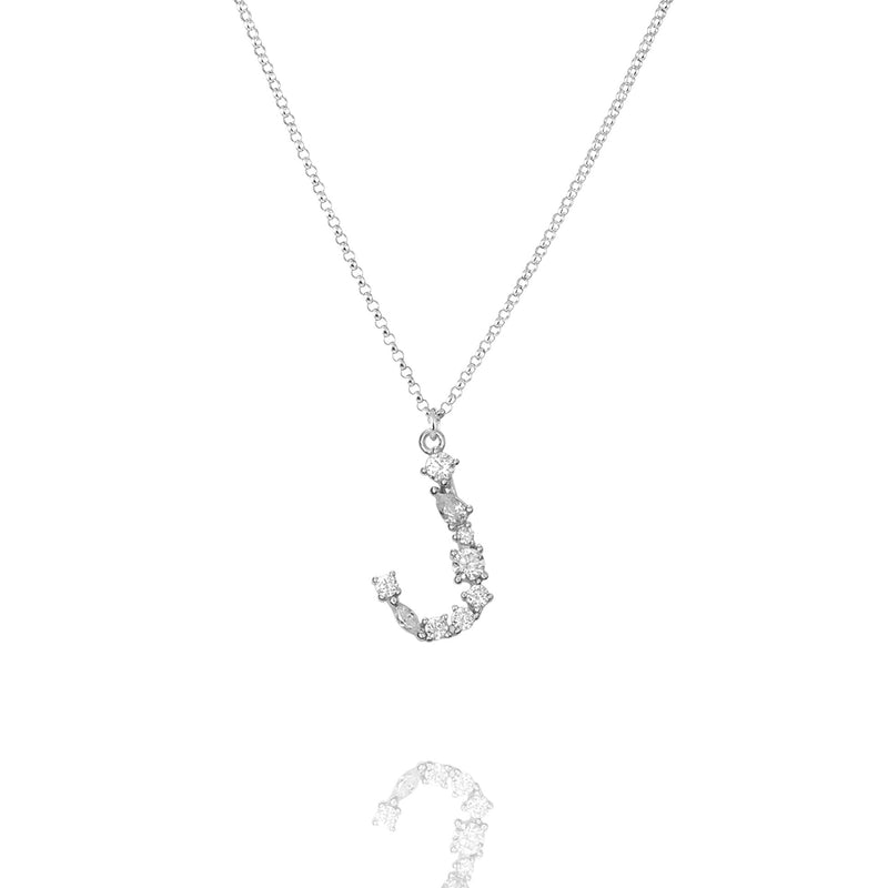 J - Buchstaben Kette - Letter Chain - Silber - CLASSYANDFABULOUS JEWELRY