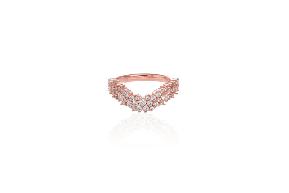 ANAH CHEVRON Ring - Roségold