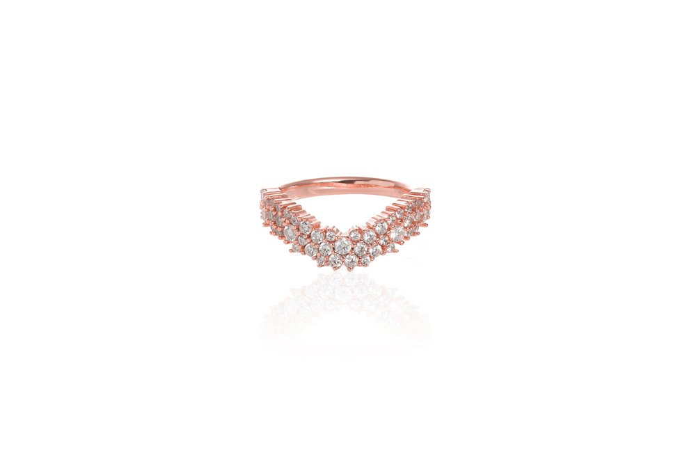 ANAH CHEVRON Ring - Roségold