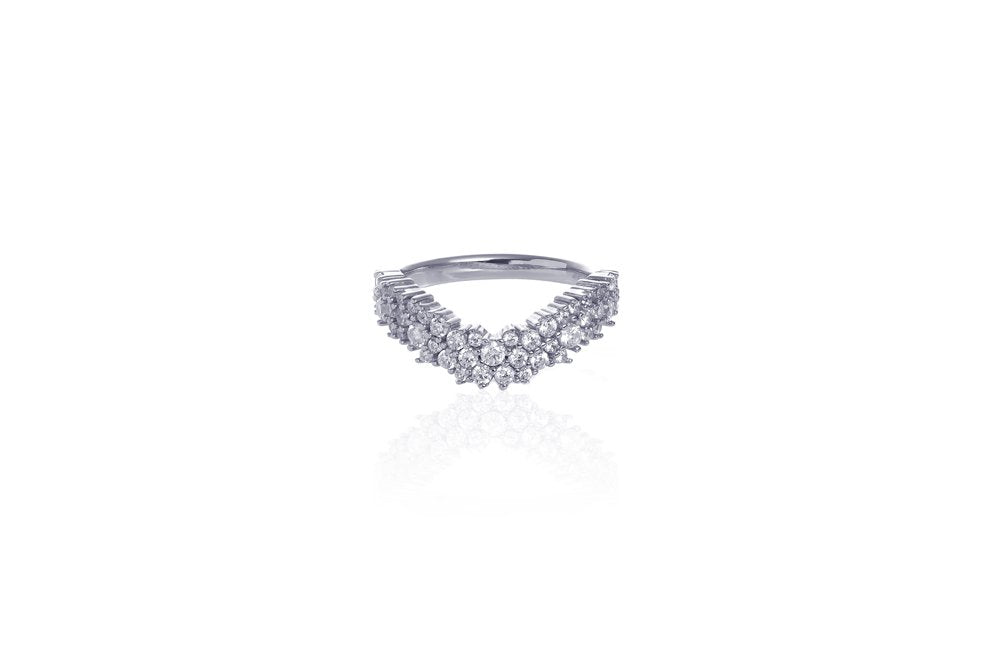 ANAH CHEVRON Ring - Silber