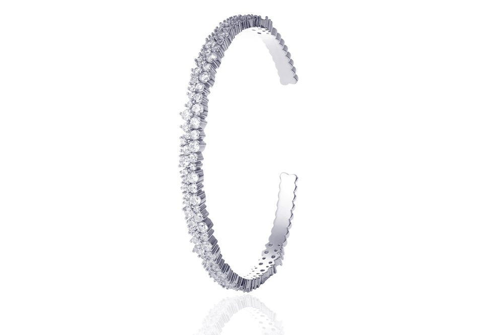 ANAH Luminated Open Bangle  - Silber - LIMITIERT