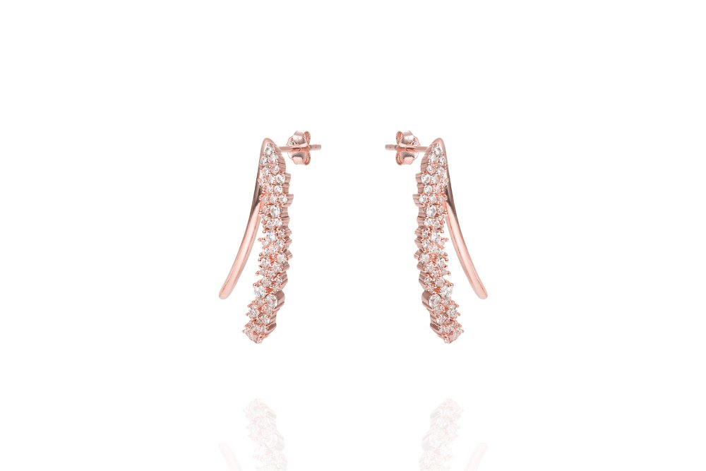 ANAH - ILLUSION WING EARRINGS -2in1 - Roségold - LIMITIERT