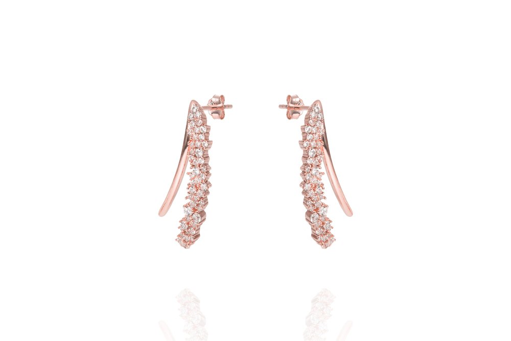 ANAH - ILLUSION WING EARRINGS -2in1 - Roségold - LIMITIERT