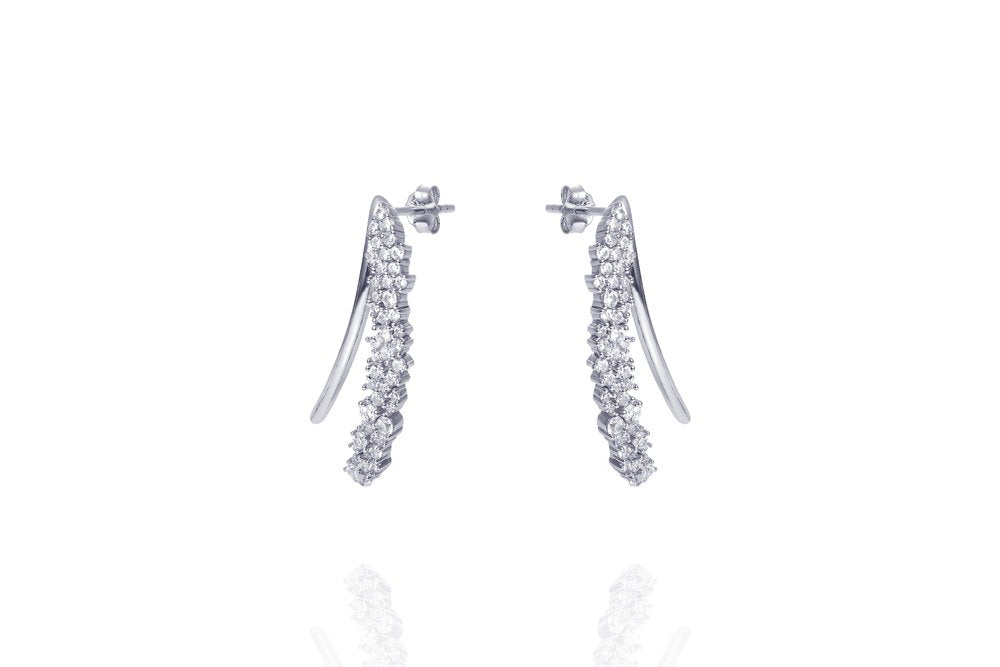 ANAH - ILLUSION WING EARRINGS -2in1 - Silber - LIMITIERT