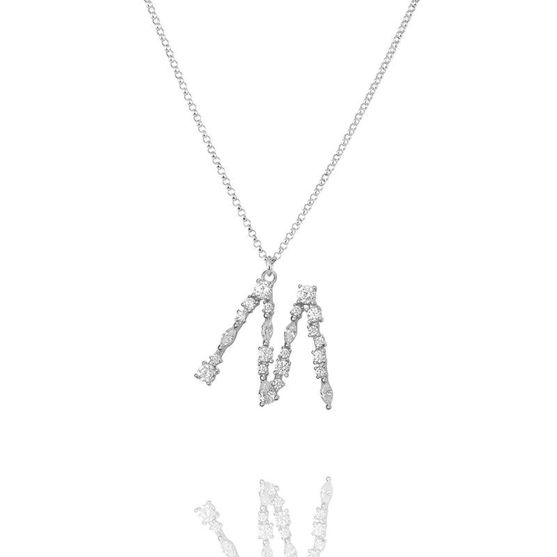 M - Buchstaben Kette - Letter Chain - Silber - CLASSYANDFABULOUS JEWELRY