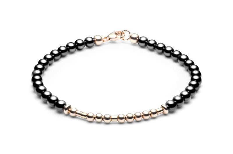 Kugelarmband/ Namensarmband • Morsecode • Schwarz/ Roségold - CLASSYANDFABULOUS JEWELRY