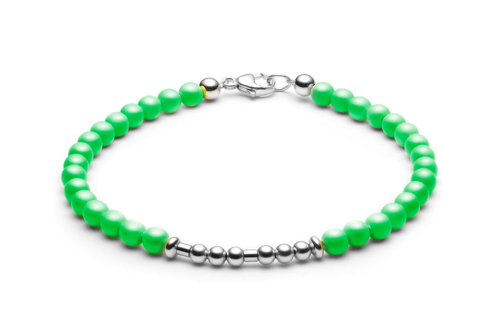 Kugelarmband/ Namensarmband • Morsecode • Neon Grün/ Gold - CLASSYANDFABULOUS JEWELRY