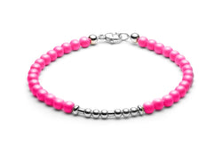 Kugelarmband/ Namensarmband • Morsecode • Neon Pink/ Roségold - CLASSYANDFABULOUS JEWELRY