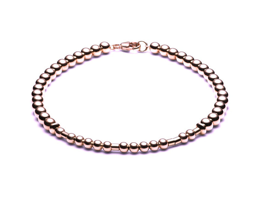 Kugelarmband/ Namensarmband 3mm - Morsecode  - Roségold - CLASSYANDFABULOUS JEWELRY