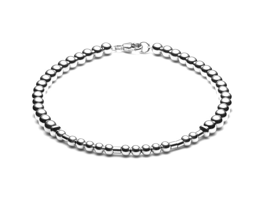 Kugelarmband/ Namensarmband • Morsecode • 14k Weißgold - CLASSYANDFABULOUS JEWELRY