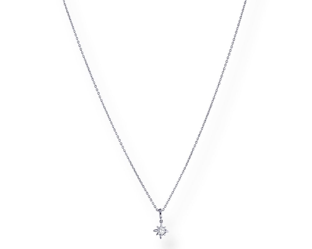 Diamond Marquise Chain - Kette mit  Anhänger aus Diamanten -  14k Weissgold
