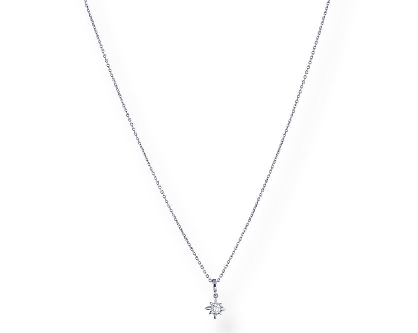 Diamond Marquise Chain - Kette mit  Anhänger aus Diamanten -  14k Weissgold