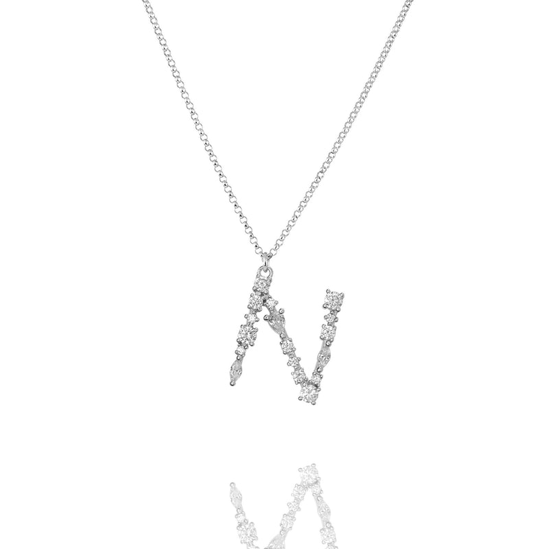 N - Buchstaben Kette - Letter Chain - Silber - CLASSYANDFABULOUS JEWELRY