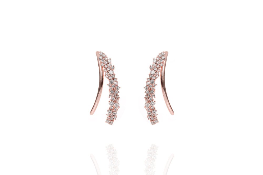 ANAH - ILLUSION WING EARRINGS -2in1 - Roségold - LIMITIERT