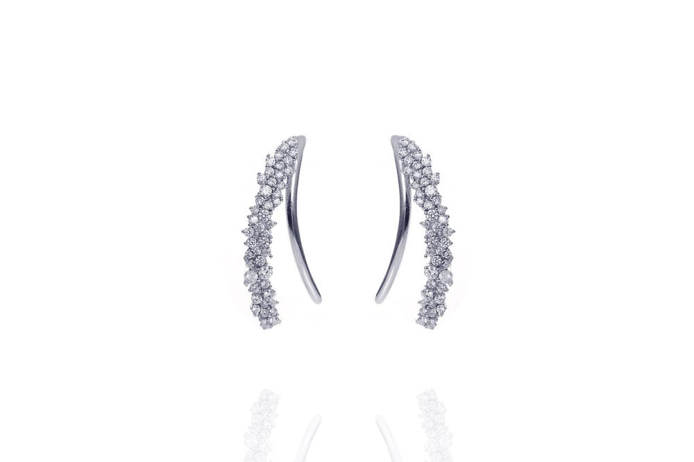 ANAH - ILLUSION WING EARRINGS -2in1 - Silber - LIMITIERT