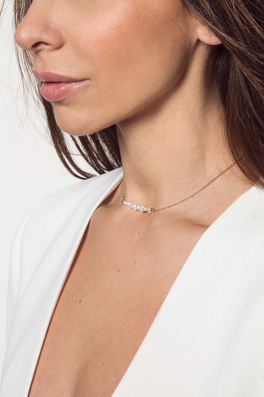 ORISA - elegante Kette mit Süßwasser Perlen - Gold - CLASSYANDFABULOUS JEWELRY