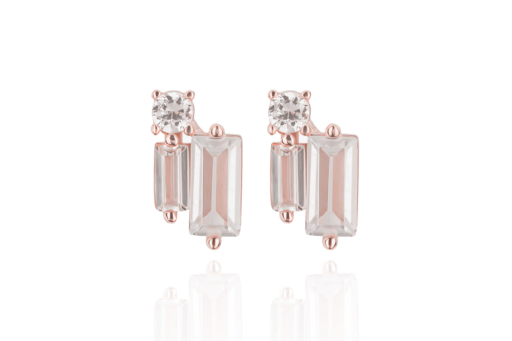 The NEW LORA PIN STUD Earrings - Roségold