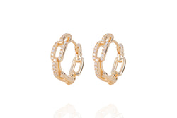 DAYA 2in1  - THE SMALL CHAIN HOOPS - Gold