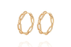 DAYA 2in1  - THE MEDIUM CHAIN HOOPS- Gold