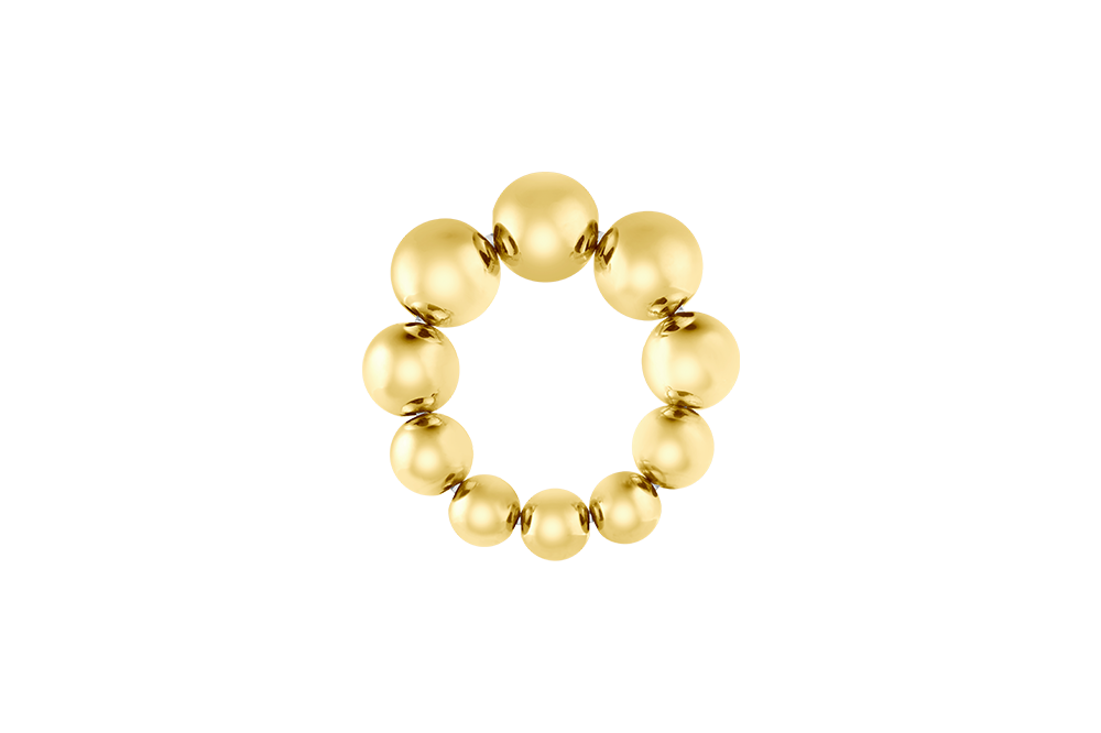 BIG Beaded Ring  - Kugelring • elastisch • maxi -  Gold