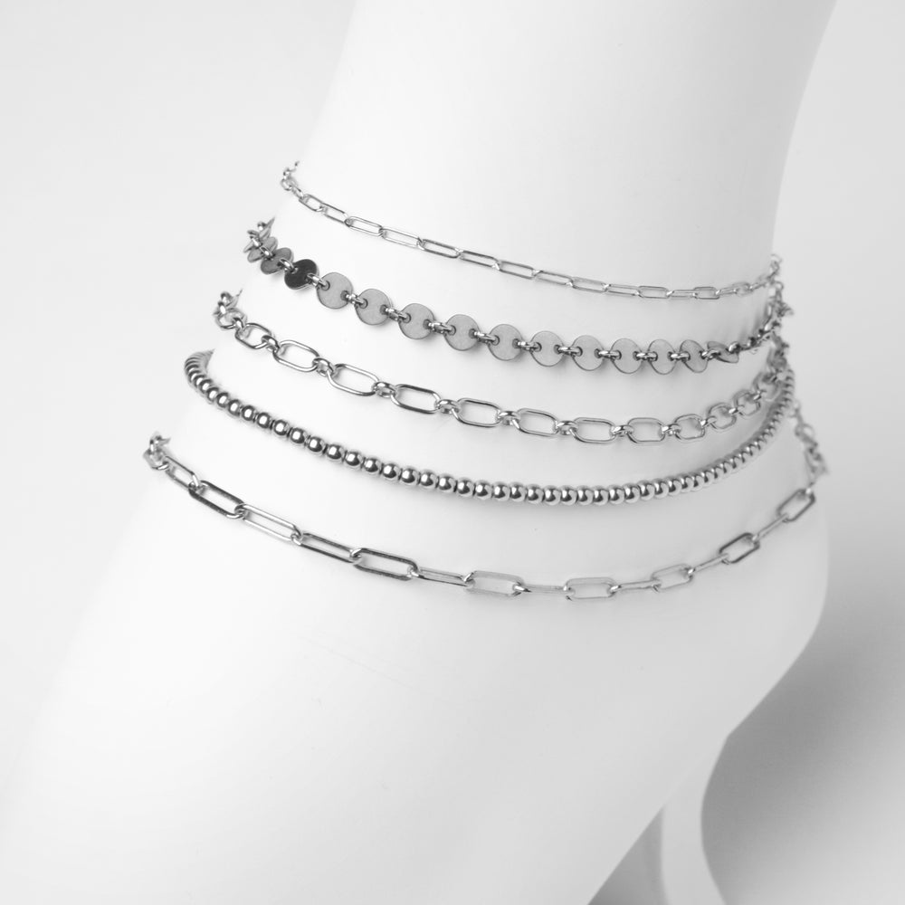 VALDA Medium Anklet - cooles Fusskettchen -  Silber - CLASSYANDFABULOUS JEWELRY