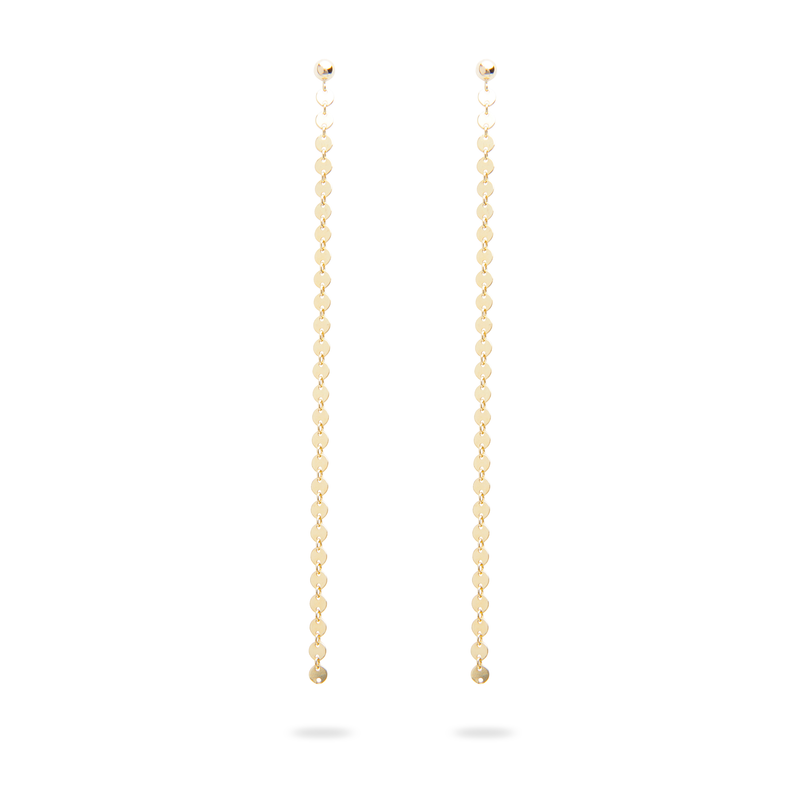 NEVE Earring Long - langer Pailletten Ohrhänger -  Gold - CLASSYANDFABULOUS JEWELRY