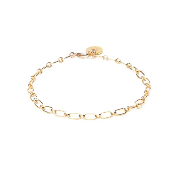 ELVA Oval Link Bracelet - Edles Armband mit Anhänger - personalisierbar -  Gold - CLASSYANDFABULOUS JEWELRY