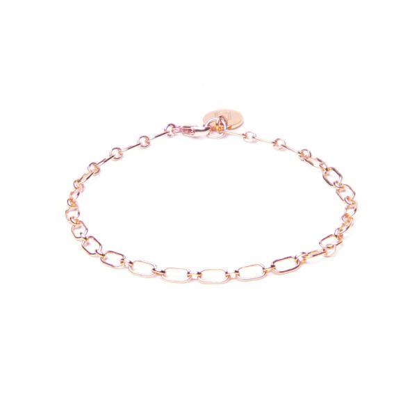 ELVA Oval Link Bracelet - Edles Armband mit Anhänger - personalisierbar -  Roségold - CLASSYANDFABULOUS JEWELRY
