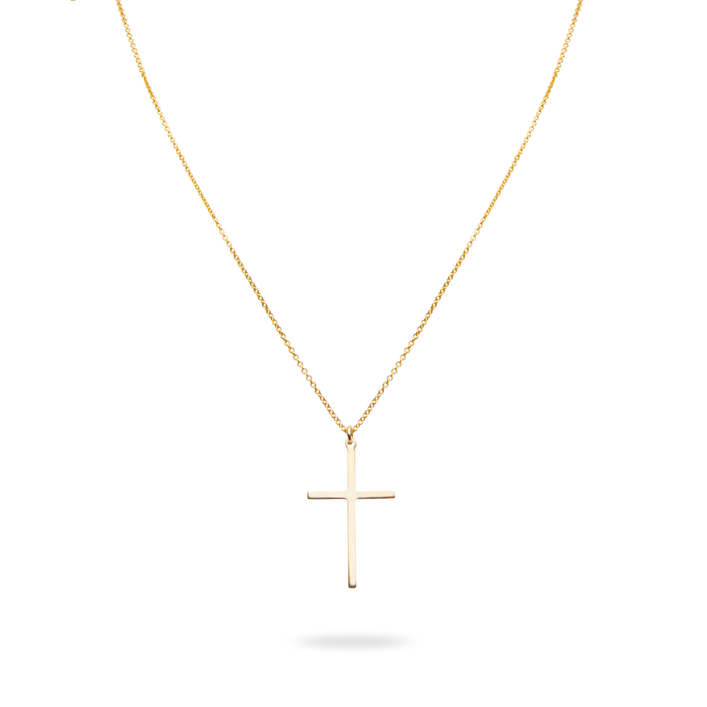 EZRA NECKLACE  - Klassische Kette mit Kreuz Anhänger -  Gold - CLASSYANDFABULOUS JEWELRY