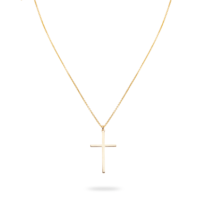 EZRA NECKLACE  - Klassische Kette mit Kreuz Anhänger -  Gold - CLASSYANDFABULOUS JEWELRY