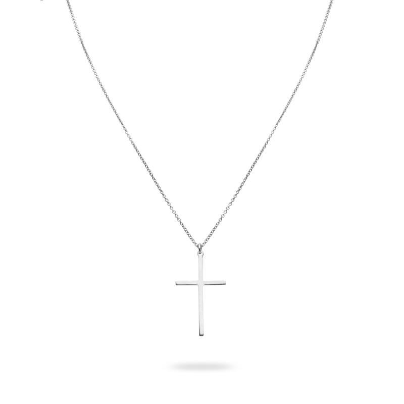 EZRA NECKLACE  - Klassische Kette mit Kreuz Anhänger -  Silber - CLASSYANDFABULOUS JEWELRY