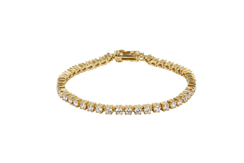 THE HIGH SPARKLE TENNIS BRACELET- 3MM- GOLD