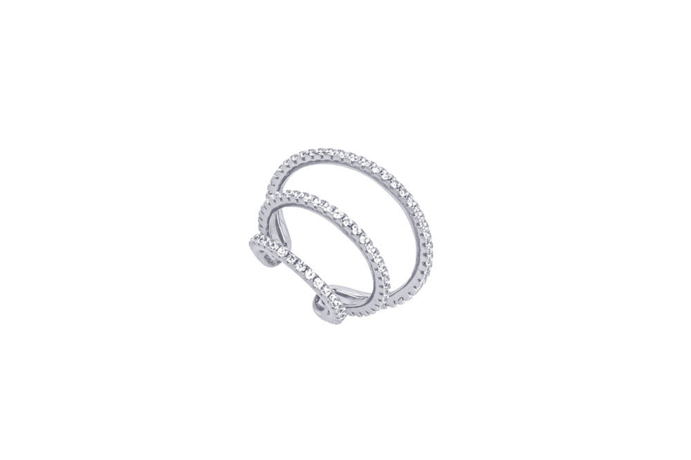 THE HIGH SPARKLE TRIPPLE EARCUFF - SILBER