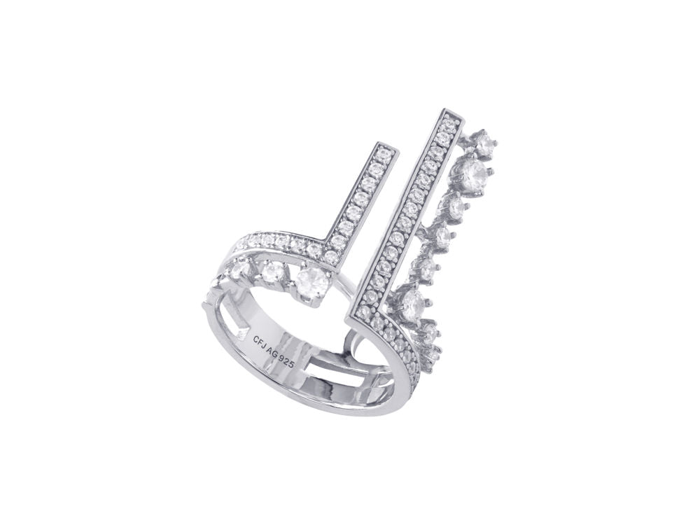 TIARA III - THE DIVINE CROWN RING - SILBER