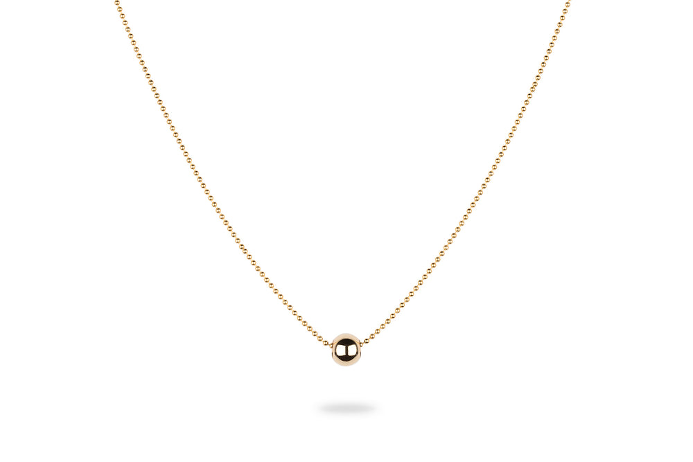 Single Ball Necklace  - Moderne Kette mit Kugelanhänger -  Gold - CLASSYANDFABULOUS JEWELRY