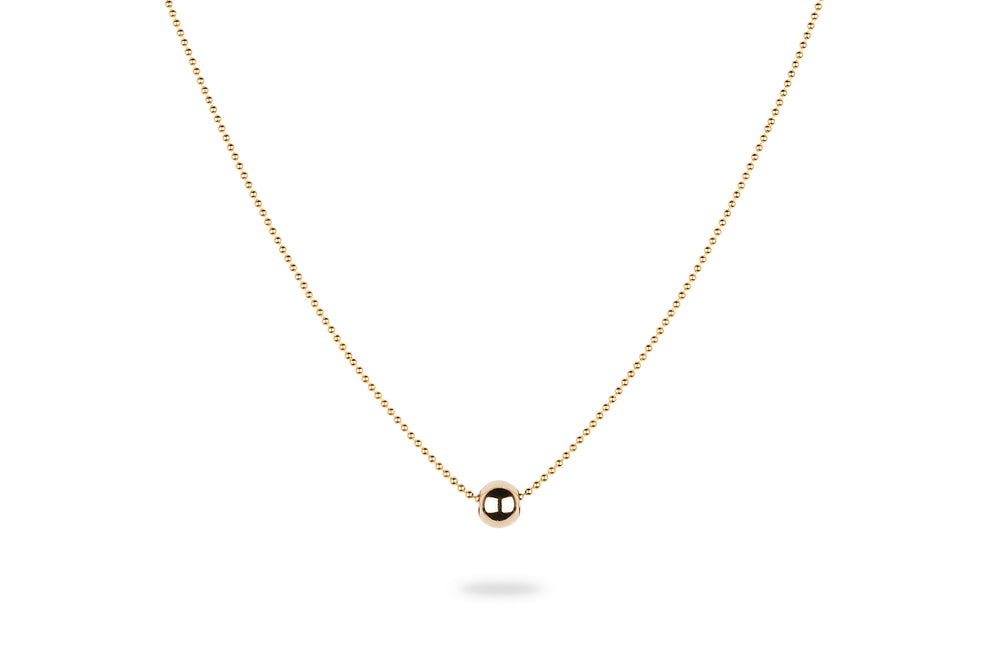 Single Ball Necklace  - Moderne Kette mit Kugelanhänger -  Gold - CLASSYANDFABULOUS JEWELRY