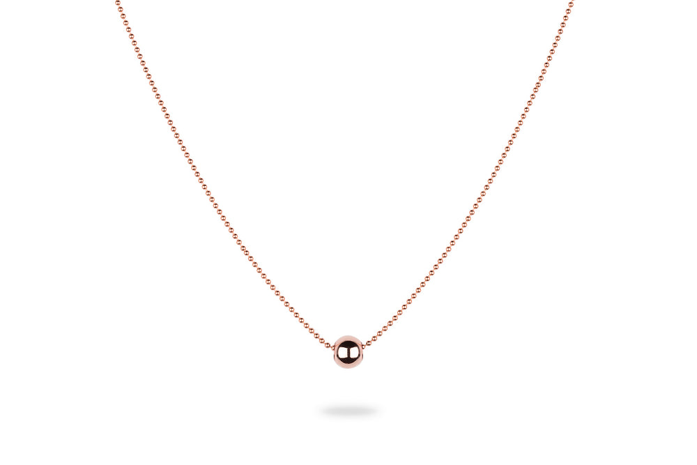 Single Ball  Necklace  - Moderne Kette mit Kugelanhänger -  Roségold - CLASSYANDFABULOUS JEWELRY