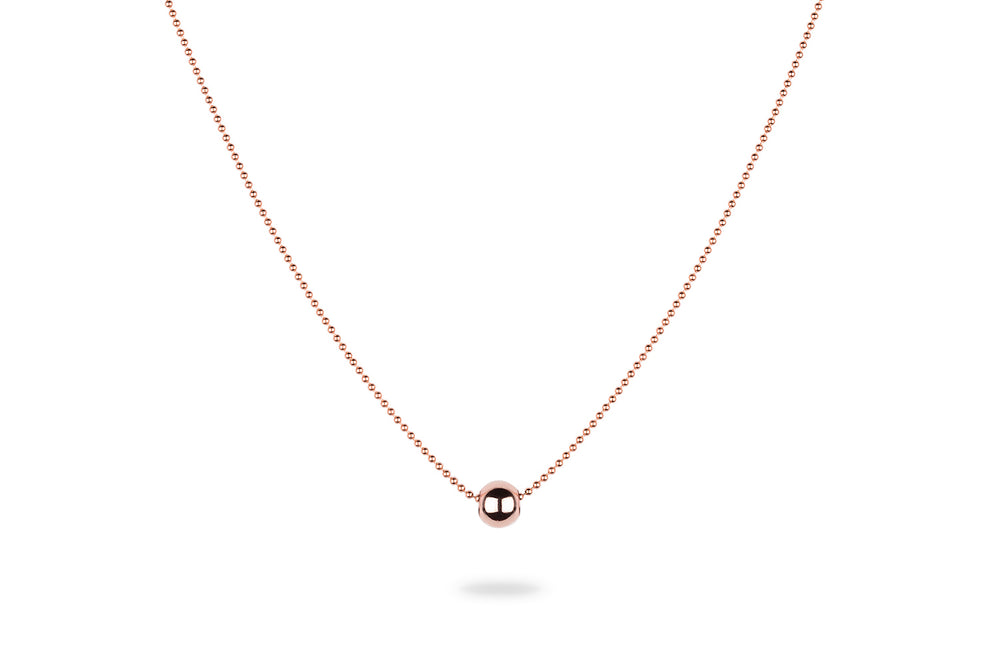 Single Ball  Necklace  - Moderne Kette mit Kugelanhänger -  Roségold - CLASSYANDFABULOUS JEWELRY
