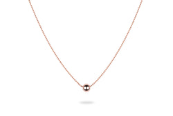 Single Ball  Necklace  - Moderne Kette mit Kugelanhänger -  Roségold - CLASSYANDFABULOUS JEWELRY
