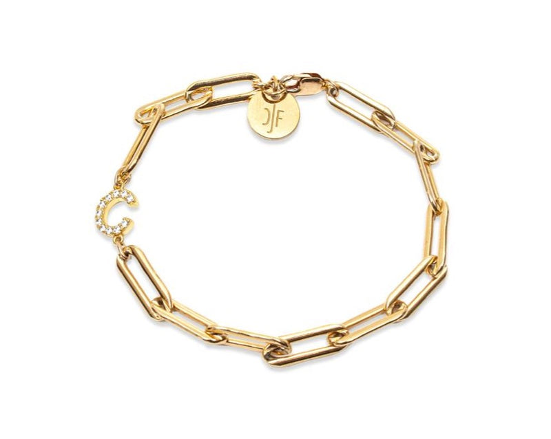 VALDA JUMBO INITIAL Bracelet - Gold