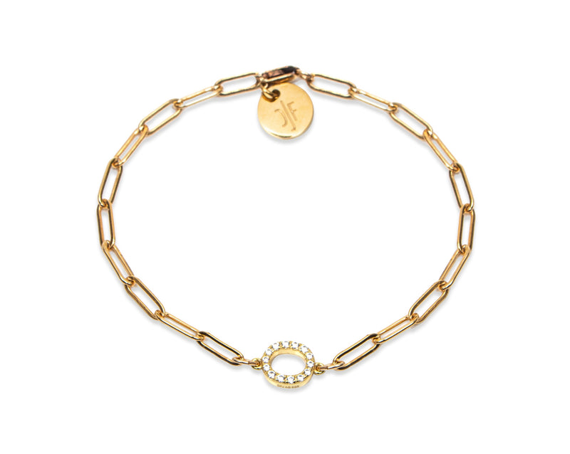 VALDA MEDIUM INITIAL Bracelet -Gold