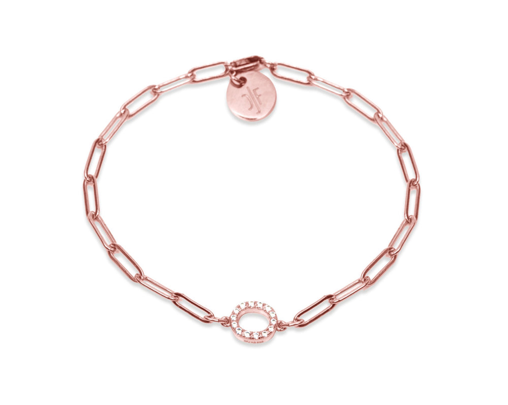 VALDA MEDIUM INITIAL Bracelet -Roségold