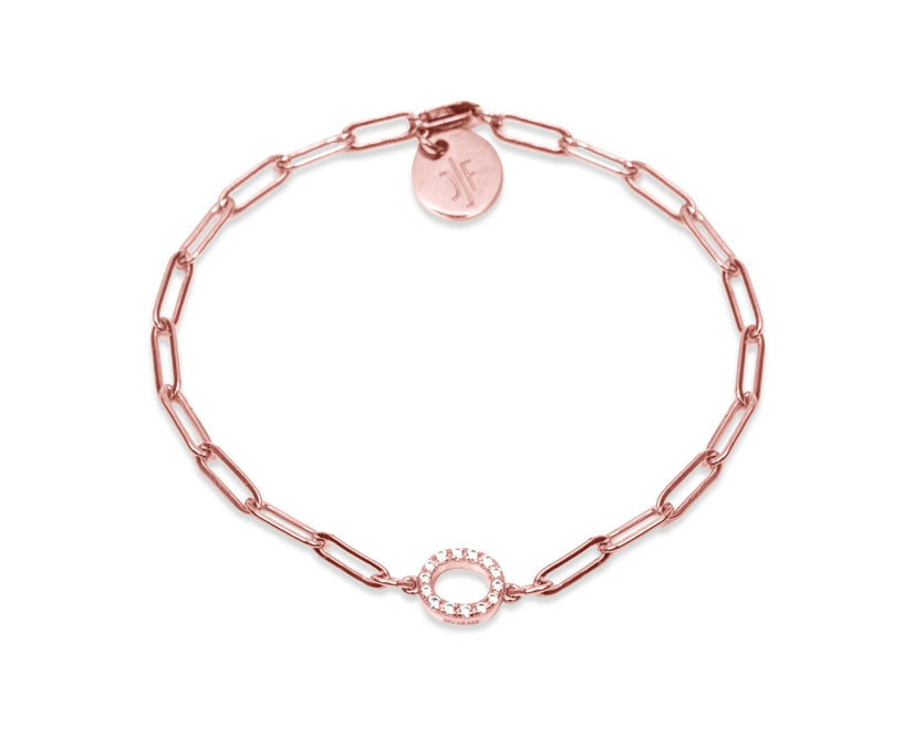 VALDA MEDIUM INITIAL Bracelet -Roségold