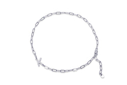 VALDA SMALL INITIAL Anklet - Fusskettchen Silber