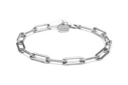 VALDA Jumbo Long Link Bracelet - stylisches Gliederarmband -  Silber - CLASSYANDFABULOUS JEWELRY