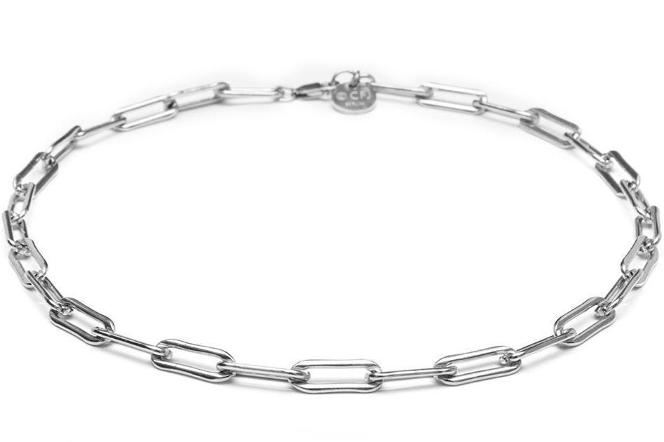 VALDA Jumbo Long Link Choker  - Grobe Gliederkette -  Silber - CLASSYANDFABULOUS JEWELRY