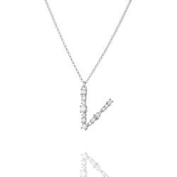 V - Buchstaben Kette - Letter Chain - Silber - CLASSYANDFABULOUS JEWELRY