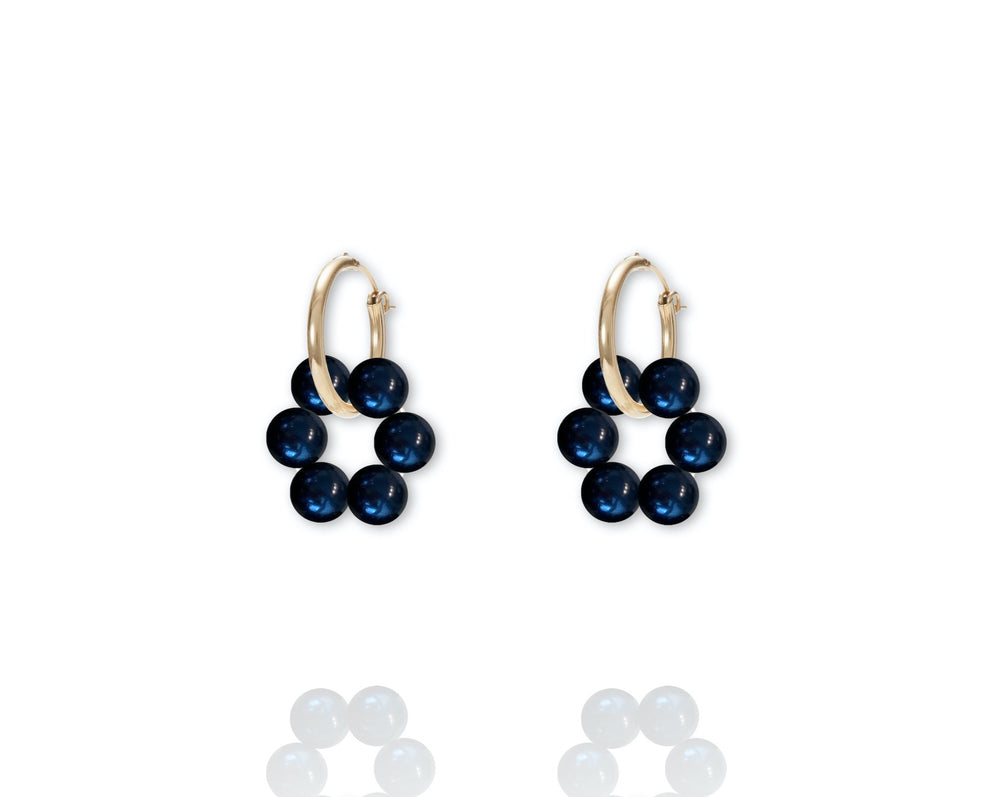 ABSOLUT AZALEA Pearl Earring - Gold / Dark Blue