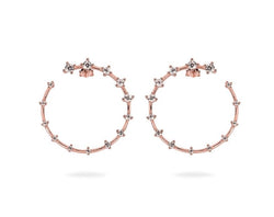 GIZA Diamond Row OPEN Circle Earrings - Roségold - CLASSYANDFABULOUS JEWELRY