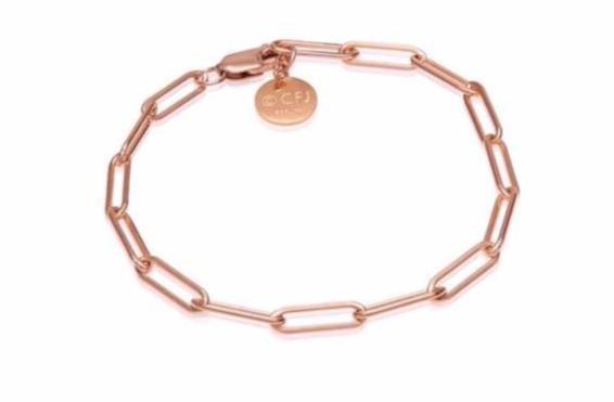 VALDA Large Long Link Bracelet - stylisches Gliederarmband -  Roségold - CLASSYANDFABULOUS JEWELRY